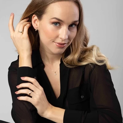 14 Karaat Bicolour Ring Met Zirkonia 4 14 Karaat Bicolour Ring Met Zirkonia - Afbeelding 2