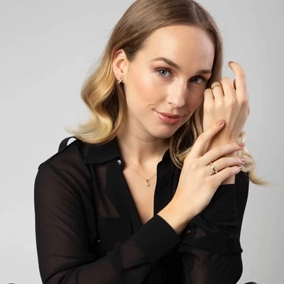 14 Karaat Bicolour Ring Met Zirkonia 5 14 Karaat Bicolour Ring Met Zirkonia - Afbeelding 3