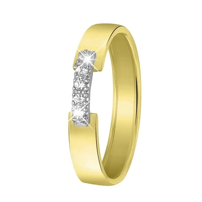 14 Karaat Bicolour Ring Met Zirkonia 3 14 Karaat Bicolour Ring Met Zirkonia