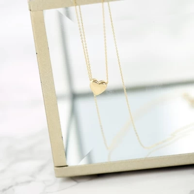 14 Karaat Geelgouden Ketting Met Hanger Hart 5 14 Karaat Geelgouden Ketting Met Hanger Hart - Afbeelding 3