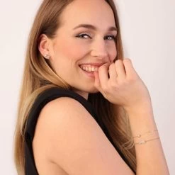 14 Karaat Geelgouden Oorbellen Met Zirkonia 5mm -SieradenSpot Korting 14 karaat geelgouden oorbellen met zirkonia 5mm 3