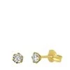 14 Karaat Geelgouden Oorbellen Rond 3mm Zirkonia -SieradenSpot Korting 14 karaat geelgouden oorbellen rond 3mm zirkonia
