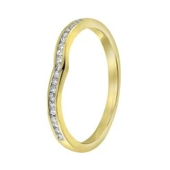 14 Karaat Geelgouden Ring Met 21 Diamanten 0,10ct
