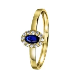 14 Karaat Gouden Ring Ovaal Met Zirkonia