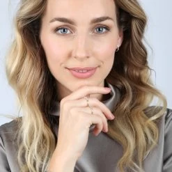 14K Bicolor Gouden Rijring Met 5 Diamanten (0,15ct.) -SieradenSpot Korting 14k bicolor gouden rijring met 5 diamanten 0 15ct 2