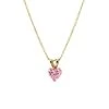 14K Geelgouden Ketting & Hanger Hart Roze Zirkonia -SieradenSpot Korting 14k geelgouden ketting en hanger hart roze zirkonia