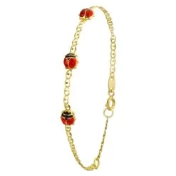 14K Geelgouden Kinderarmband 3 Lheersbeestjes