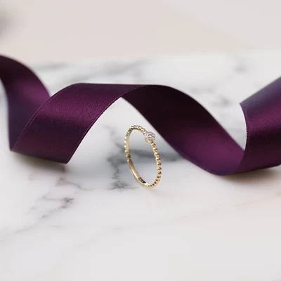 14K Geelgouden Ring 7 Diamanten 0,025ct Bolletjes. 6 14K Geelgouden Ring 7 Diamanten 0,025ct Bolletjes. - Afbeelding 4