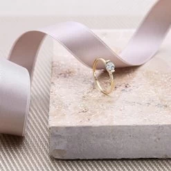 14K Geelgouden Ring Entourage 7 Diamanten 0,06ct -SieradenSpot Korting 14k geelgouden ring entourage 7 diamanten 0 06ct 2