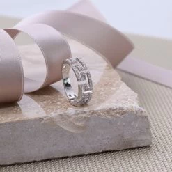 14K Witgouden Ring Fantasie 71 Diamanten 0,43ct -SieradenSpot Korting 14k witgouden ring fantasie 71 diamanten 0 43ct 2