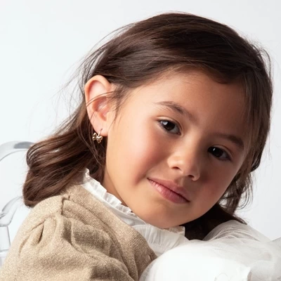 14Karaat Bicolor Kinderoorbellen Vlinder 4 14Karaat Bicolor Kinderoorbellen Vlinder - Afbeelding 2