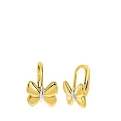 14Karaat Bicolor Kinderoorbellen Vlinder