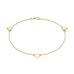 9 Karaat Armband Met 3 Hartjes