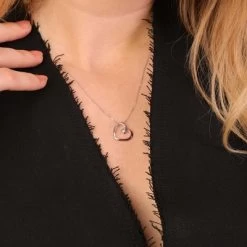 9 Karaat Bicolor Ketting Met Hanger Open Hart -SieradenSpot Korting 9 karaat bicolor ketting met hanger open hart 1