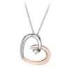 9 Karaat Bicolor Ketting Met Hanger Open Hart -SieradenSpot Korting 9 karaat bicolor ketting met hanger open hart
