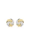 9 Karaat Bicolor Oorknoppen Knoop -SieradenSpot Korting 9 karaat bicolor oorknoppen knoop