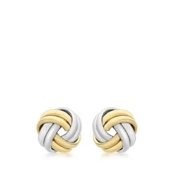 9 Karaat Bicolor Oorknoppen Knoop