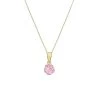 9 Karaat Ketting Hanger Bloem Roze Zirkonia