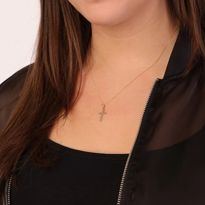 9 Karaat Ketting Met Hanger Kruis 4 9 Karaat Ketting Met Hanger Kruis - Afbeelding 2