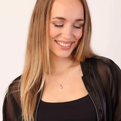 9 Karaat Ketting Met Hanger Met Zirkonia Wit 6 9 Karaat Ketting Met Hanger Met Zirkonia Wit - Afbeelding 4