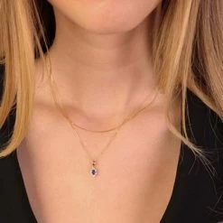 9 Karaat Ketting Met Hanger Zirkonia -SieradenSpot Korting 9 karaat ketting met hanger zirkonia 1