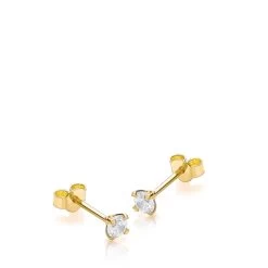 9 Karaat Oorknoppen Met Zirkonia 2mm