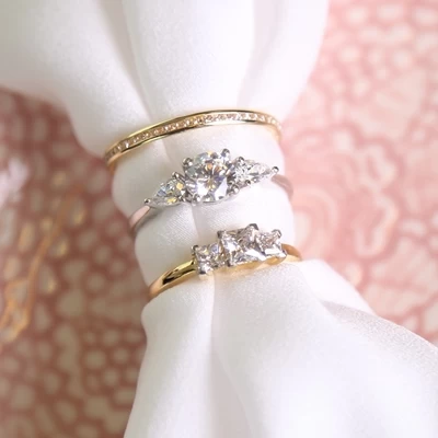 9 Karaat Witte Ring Zirkonia Rond En Druppel 5 9 Karaat Witte Ring Zirkonia Rond En Druppel - Afbeelding 3