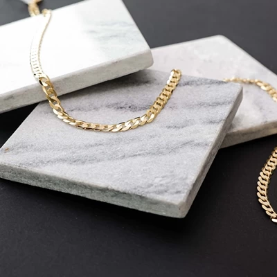 9K Ketting Met Diamond Cut Gourmet Schakel 5,9mm 5 9K Ketting Met Diamond Cut Gourmet Schakel 5,9mm - Afbeelding 3