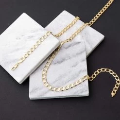 9K Ketting Met Diamond Cut Gourmet Schakel 7mm -SieradenSpot Korting 9k ketting met diamond cut gourmet schakel 7mm 3