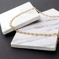 9K Ketting Met Marine Schakel 6mm -SieradenSpot Korting 9k ketting met marine schakel 6mm 2