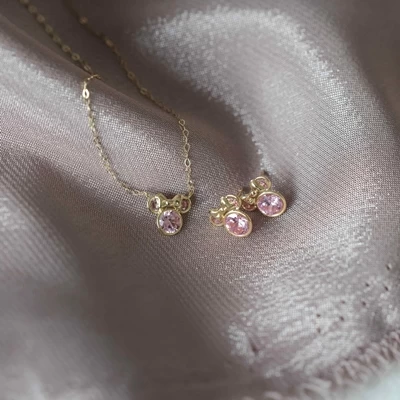9Karaat Disney Minnie Ketting Roze Kristal 6 9Karaat Disney Minnie Ketting Roze Kristal - Afbeelding 4