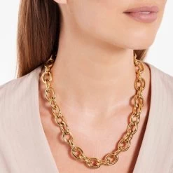 Gerecycled Stalen 18 Karaat Goldplated Ketting Melina -SieradenSpot Korting gerecycled stalen 18 karaat goldplated ketting melina 3