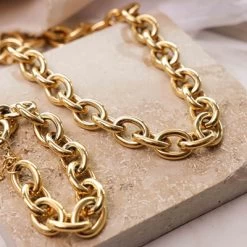 Gerecycled Stalen 18 Karaat Goldplated Ketting Melina -SieradenSpot Korting gerecycled stalen 18 karaat goldplated ketting melina 4