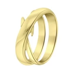 Gerecycled Stalen 18 Karaat Goldplated Ring Vignetta