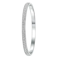 Gerecycled Stalen Armband Bangle Met Kristal