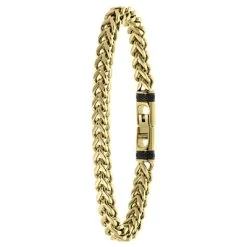 Gerecycled Stalen Goldplated Armband Breed Met Vossenstaartschakel