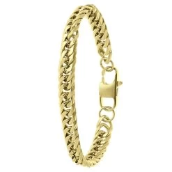 Gerecycled Stalen Goldplated Armband Met Gourmetschakel