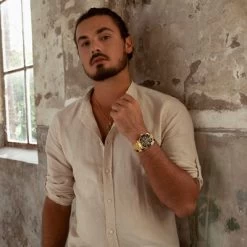 Gerecycled Stalen Goldplated Herenketting Met Hanger Kruis 10 Gerecycled Stalen Goldplated Herenketting Met Hanger Kruis -SieradenSpot Korting gerecycled stalen goldplated herenketting met hanger kruis 3