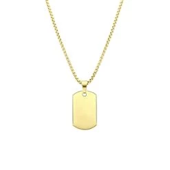 Gerecycled Stalen Goldplated Ketting Met Hanger Plaat Mat