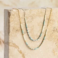 Gerecycled Stalen Goldplated Ketting Met Kralen -SieradenSpot Korting gerecycled stalen goldplated ketting met kralen 3