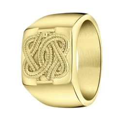 Gerecycled Stalen Goldplated Ring Surinaamse Mattenklopper
