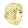 Gerecycled Stalen Goldplated Zegelring Met Bewerking -SieradenSpot Korting gerecycled stalen goldplated zegelring met bewerking