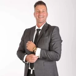 Gerecycled Stalen Gouden Herenarmband Schakel Zwarte Details -SieradenSpot Korting gerecycled stalen gouden herenarmband schakel zwarte details 3