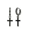 Gerecycled Stalen Heren Oorringen Hanger Kruis Anique Finish -SieradenSpot Korting gerecycled stalen heren oorringen hanger kruis anique finish