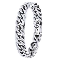 Gerecycled Stalen Herenarmband Schakel Mat