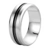 Gerecycled Stalen Herenring Met Zwarte Band 2 Gerecycled Stalen Herenring Met Zwarte Band -SieradenSpot Korting gerecycled stalen herenring met zwarte band