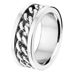 Gerecycled Stalen Jongensring Met Schakel