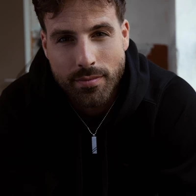 Gerecycled Stalen Ketting Met Hanger Plaat Streep Zwart 4 Gerecycled Stalen Ketting Met Hanger Plaat Streep Zwart - Afbeelding 2