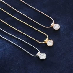 Gerecycled Stalen Ketting Roseplated Met Witte Zirkonia -SieradenSpot Korting gerecycled stalen ketting roseplated met witte zirkonia 2