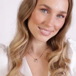 Gerecycled Stalen Ketting Roseplated Met Witte Zirkonia -SieradenSpot Korting gerecycled stalen ketting roseplated met witte zirkonia 3